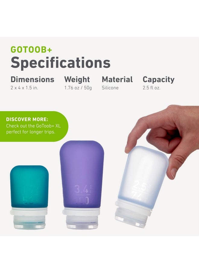 Humangear - Gotoob+ (Medium) | Refillable Silicone Travel Bottle | Locking Lid | Food-Safe Material | Pink, Medium (2.5 Fl.Oz.; 74Ml) - Image 1