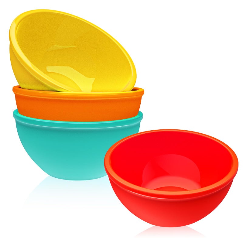 Webake Small Silicone Bowls 4 Pack 8oz Prep Bowls Unbreakable Ice Cream Snack Bowls Side Dishes Small Bowls for Dipping Prep Dessert Serving Oven and Dishwasher Safe Ramikens