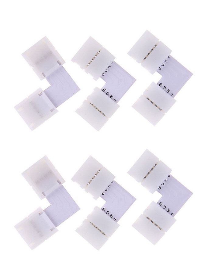Generic - 10pcs Pack L Shape Solderless Snap Down 2Conductor LED Strip Connector for Right Angle Corner or 90 Degree Connection of 10mm Wide - Image 1