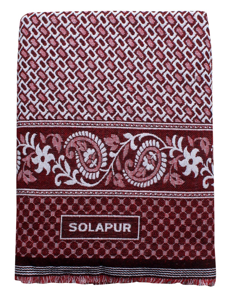 Mandhania Mayur Solapur Chaddar 100% Cotton Dailyuse Single Bed Blanket Pack of 2 Purple & Blue - Image 2