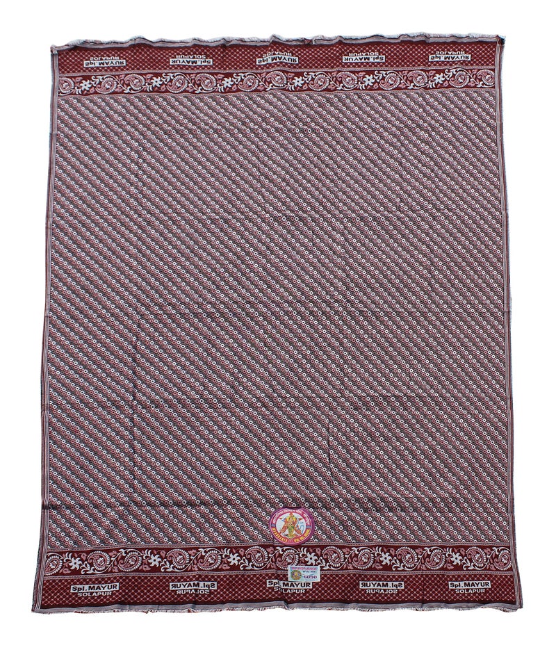Mandhania Mayur Solapur Chaddar 100% Cotton Dailyuse Single Bed Blanket Pack of 2 Purple & Blue - Image 4