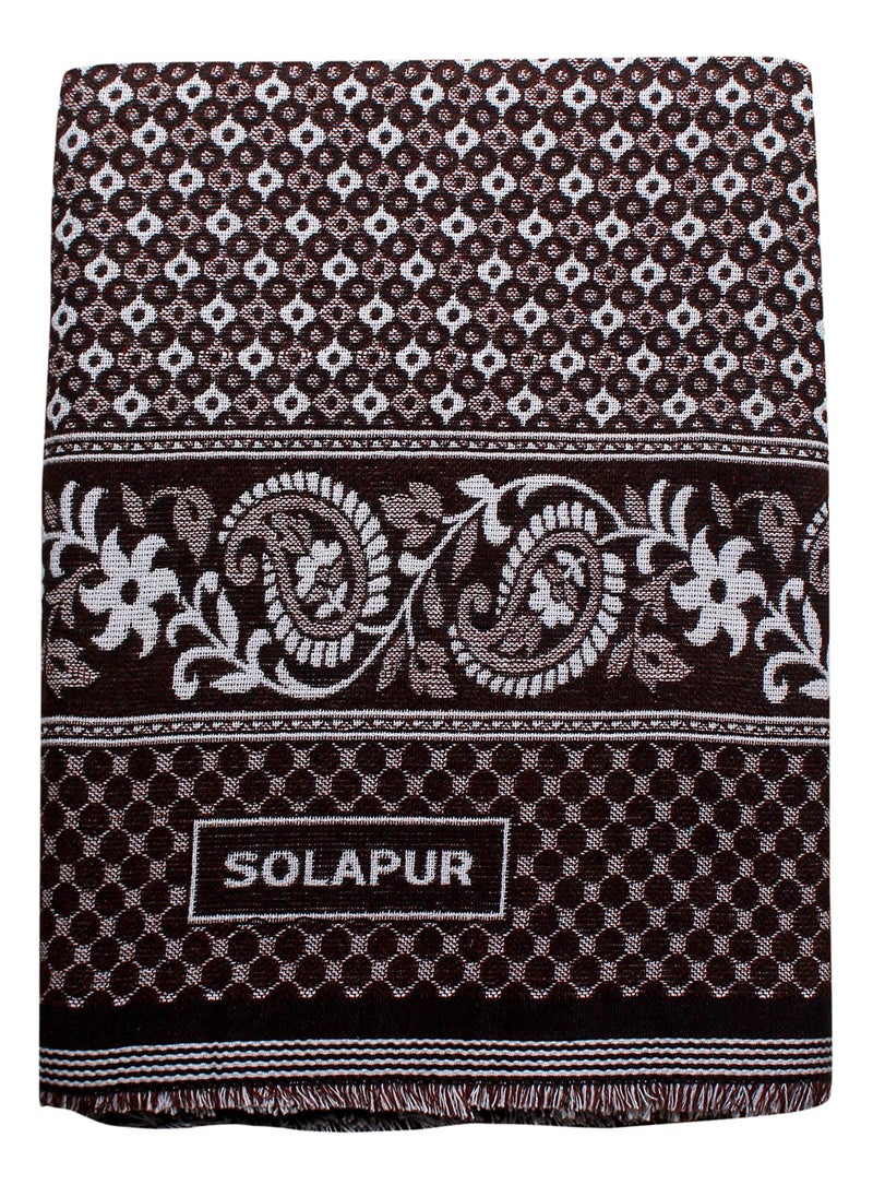Mandhania Mayur Solapur Chaddar 100% Cotton Dailyuse Single Bed Blanket Pack of 2 Purple & Blue - Image 3