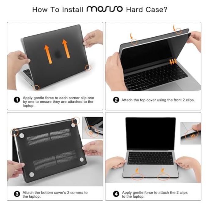 Mosiso Compatible With Macbook Pro 14 Inch Case 2025 2024 2023 2022 2021 M5 M4 M3 M2 M1 A3434 A3112 A3185 A3401 A2918 A2992 A2779 A2442, Hard Shell&Keyboard Cover&Screen Film&Pouch,Transparent - Image 3