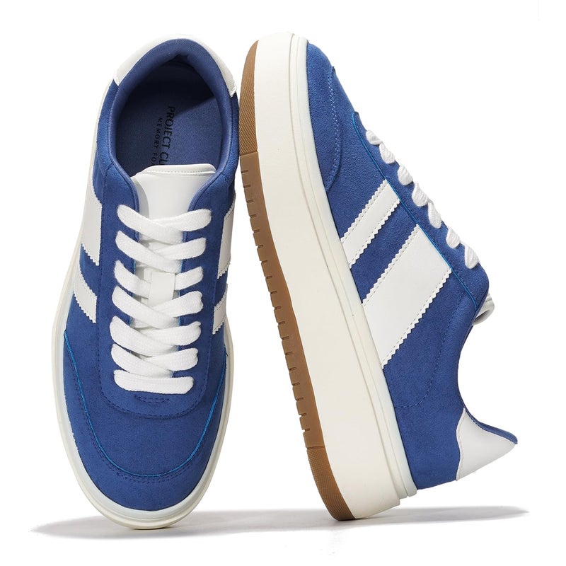 أحذية منصة مشروع كلاود للنساء خفيفة الوزن مع نعل ميموري فوم أحذية نسائية غير قابلة للانزلاق أحذية موضة للنساء أحذية منصة موضة للنساء نيتا زرقاء 65