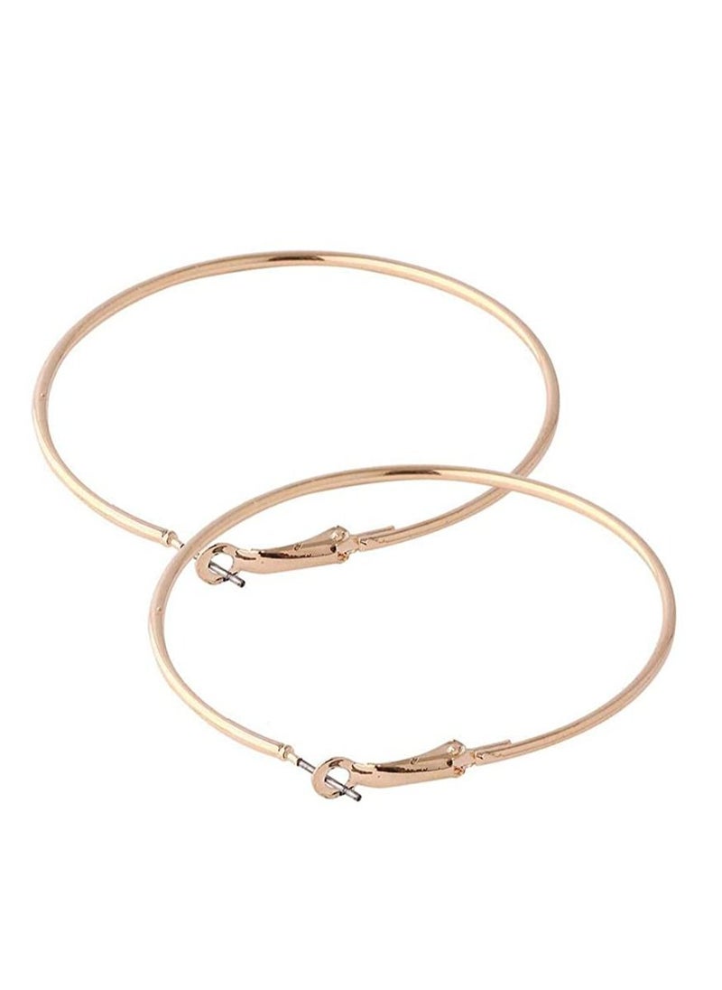 Excellence - Excellence Hoop Earrings Big Size 60 MM for Women Gold Plated Classic Round Silver Gold Circle Women Jewelry Accessory Punk Accessories - Image 1
