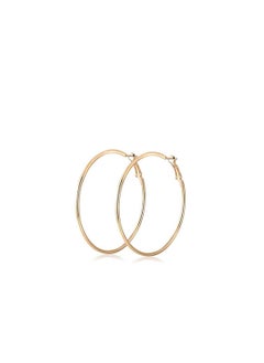 Excellence Hoop Earrings Big Size 60 MM for Women Gold Plated Classic Round Silver Gold Circle Women Jewelry Accessory Punk Accessories
