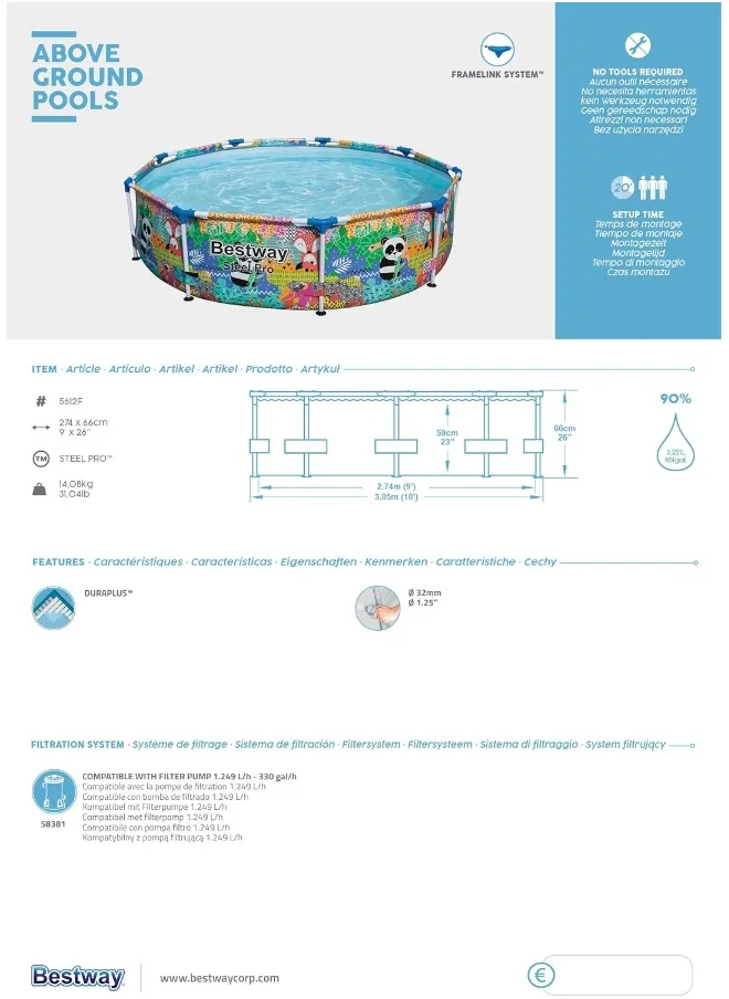 Bestway Steel Pro Frame Pool 274 x 66cm