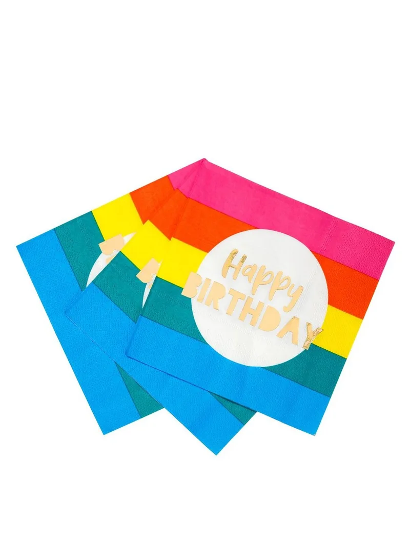 توكينج تيبلز Rainbow Happy Birthday Party Napkin