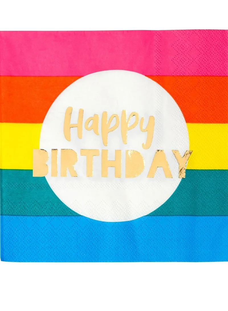 توكينج تيبلز Rainbow Happy Birthday Party Napkin