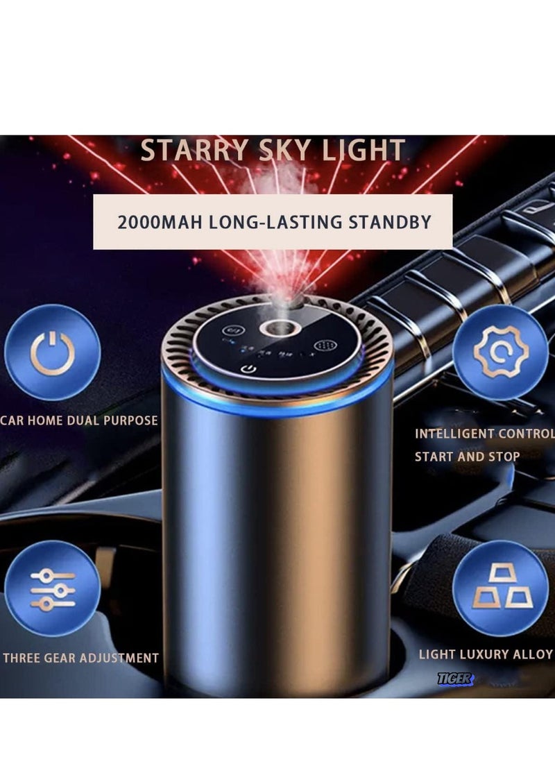 TIGER Car Air Fresheners, Portable AI Car Diffuser with Star Projector Light, 20000mAh Long Standby Aromatherapy, Luxury Car Accessories - Ideal Gift Choice - Black - Image 2
