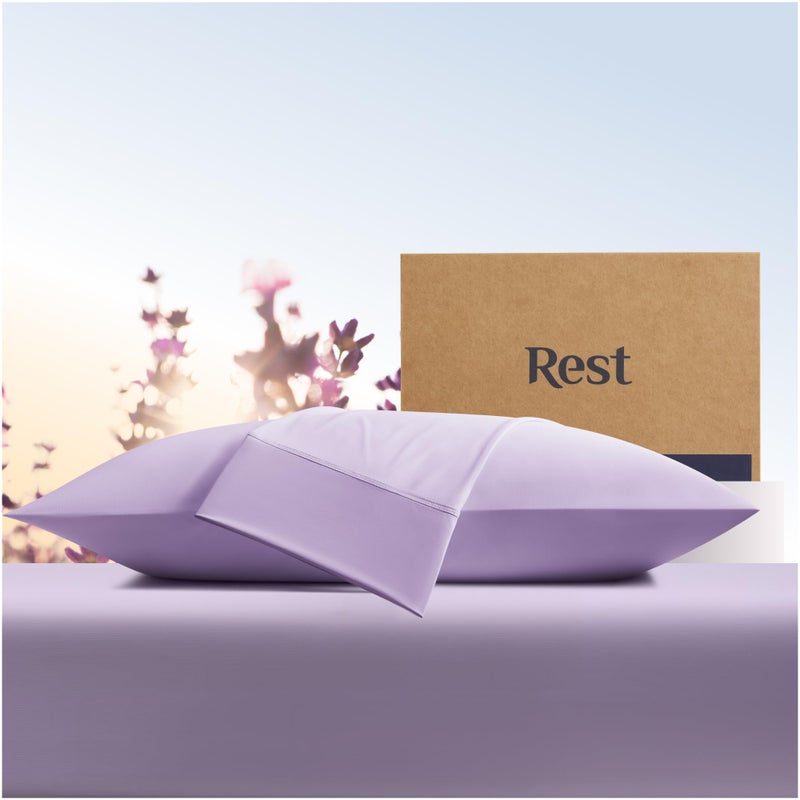 Rest REST Evercool+ Cooling Pillow Cases Standard - 2 Pillowcase for Sensitive Skin  Silver Infused Fabric for Hygienic Sleep  Silky Smooth for Curly Hair  High Elastic for Snug Fit (19x29 inches)  - Image 1