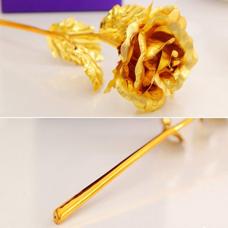 Natali Traders Gift for Girlfriend BoyfriendArtificial Golden Red Rose with Love StandLove Couple Showpiece - Image 5