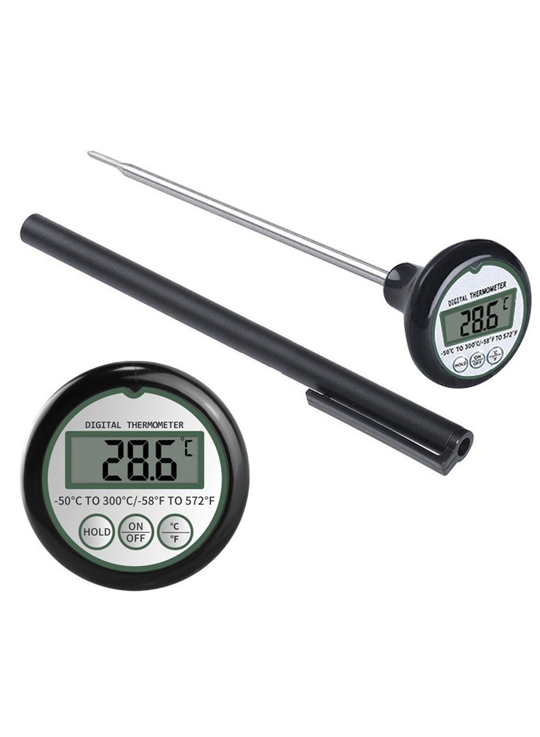 DPTER Digital Kitchen Food Thermometer 120mm Long Probe Food Thermometer for BBQ, Grilling, Milk, Coffee Deep Frying, Instant Read Kitchen Thermometer，Black - Image 1
