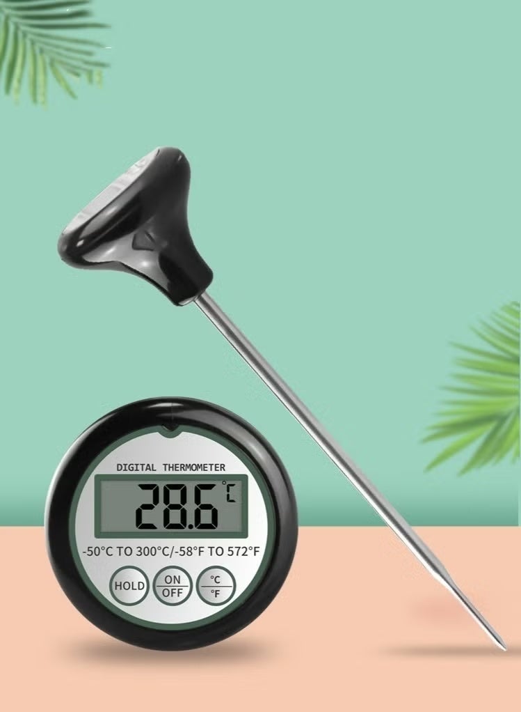 DPTER Digital Kitchen Food Thermometer 120mm Long Probe Food Thermometer for BBQ, Grilling, Milk, Coffee Deep Frying, Instant Read Kitchen Thermometer，Black - Image 2