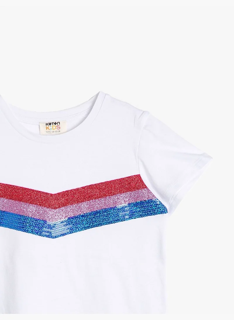 KOTON Sequin Detaild T-Shirt
