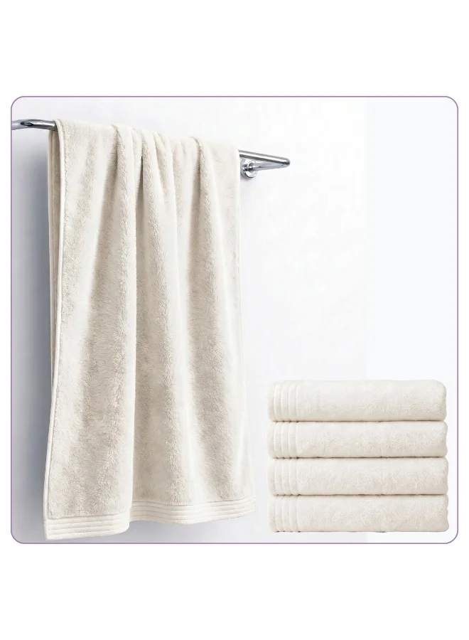Bath Towel (4 Pack, 70 X 140 cm) - Microfiber 330 GSM - Super Soft, Highly Absorbent, Quick Drying Thick Bathroom Towels - Soft Hotel Quality for Bath and Spa