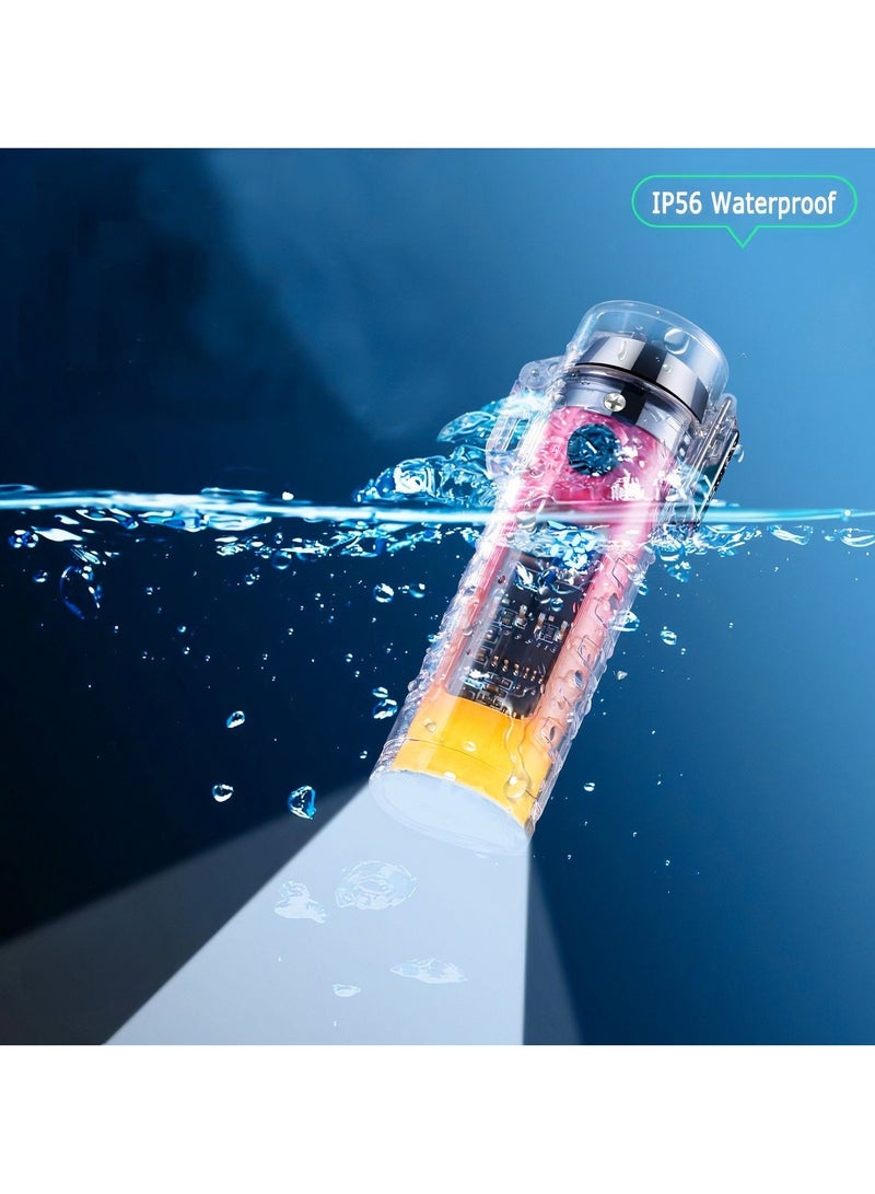 Fearlex Electric Dual Arc Lighter with Flashlight | Luminous Rechargeable Lighter with Colourful Transparent Shell | Torch Lighter with Lighting, Windproof and Waterproof - Image 4