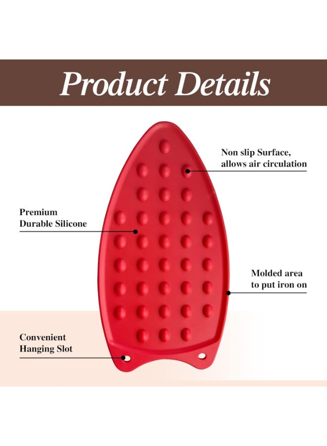 HOMESTAR 4-Pack Silicone Iron Rest Pad Set - Heat Resistant Mat for Ironing Board, Countertops & Table Protection (280°C), Multipurpose, Non-Slip & Easy Clean - Image 5