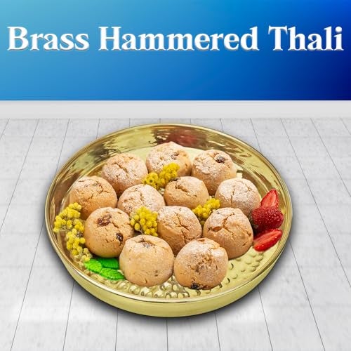 Pure Source India Pure Brass Hammered Thali – Traditional Indian Serving Plate for Pooja & Dining (6 Inch) - Image 5