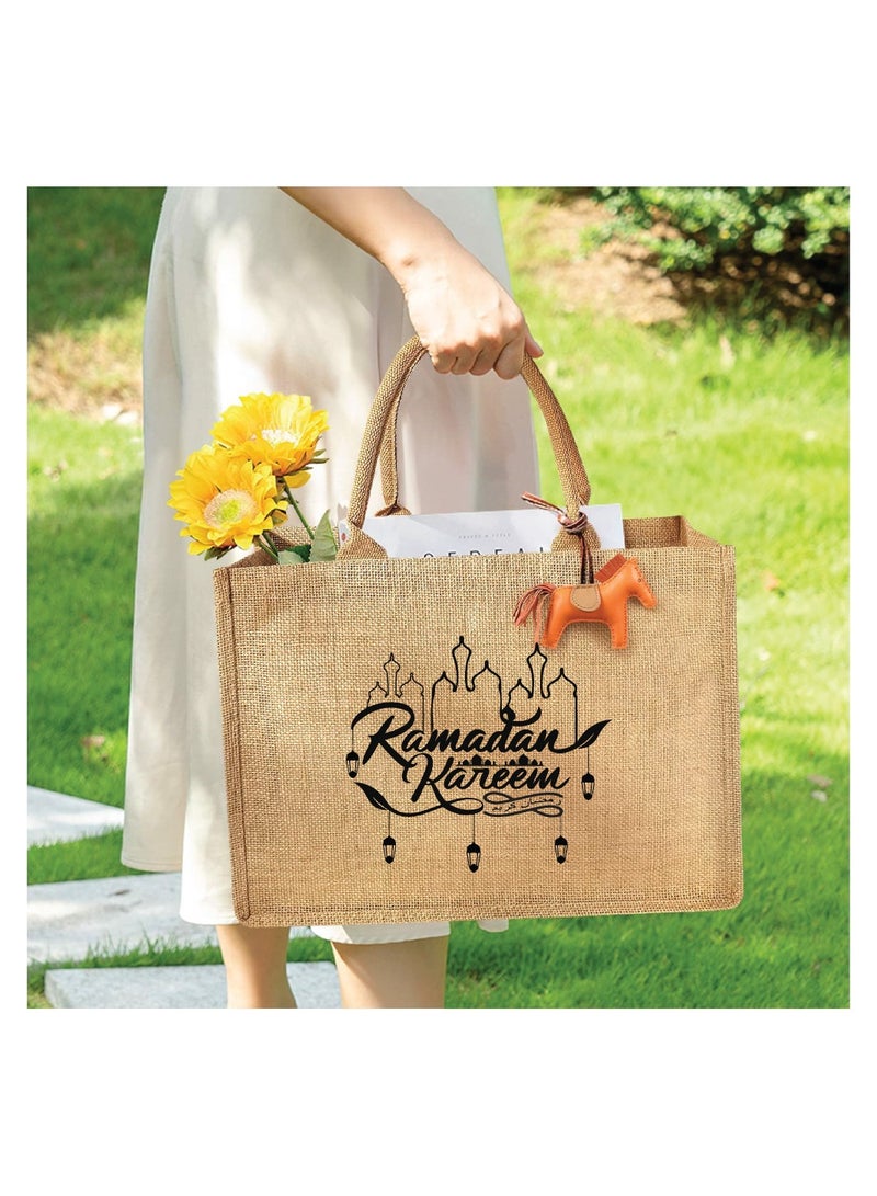 PRINTSHOP4ME Ramadan Mubarak Jute Bags - Eco-Friendly Jute Grocery Shopping Bags - Perfect for Shopping and Groceries Tote Bags - Image 5