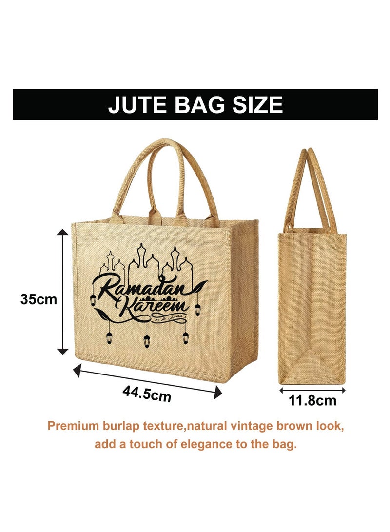 PRINTSHOP4ME Ramadan Mubarak Jute Bags - Eco-Friendly Jute Grocery Shopping Bags - Perfect for Shopping and Groceries Tote Bags - Image 2