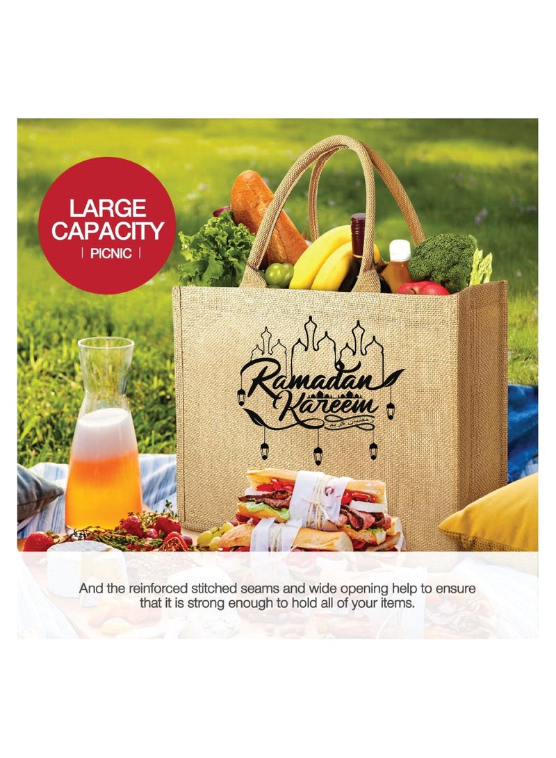 PRINTSHOP4ME Ramadan Mubarak Jute Bags - Eco-Friendly Jute Grocery Shopping Bags - Perfect for Shopping and Groceries Tote Bags - Image 4