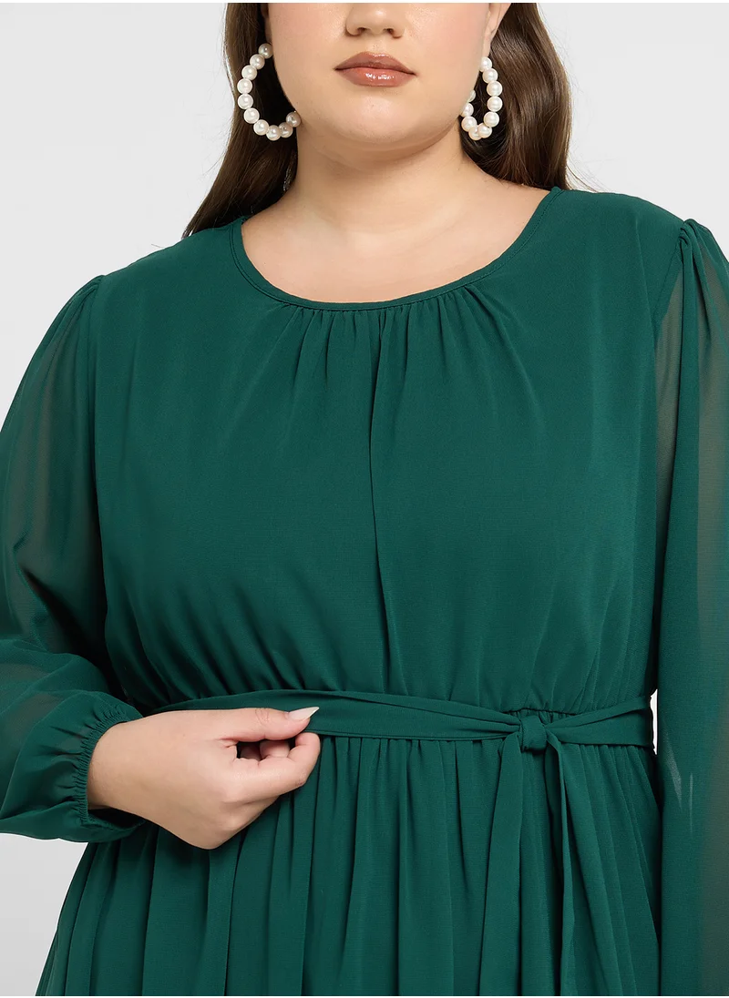 ايلا بلس Puff Sleeve A-Line Dress