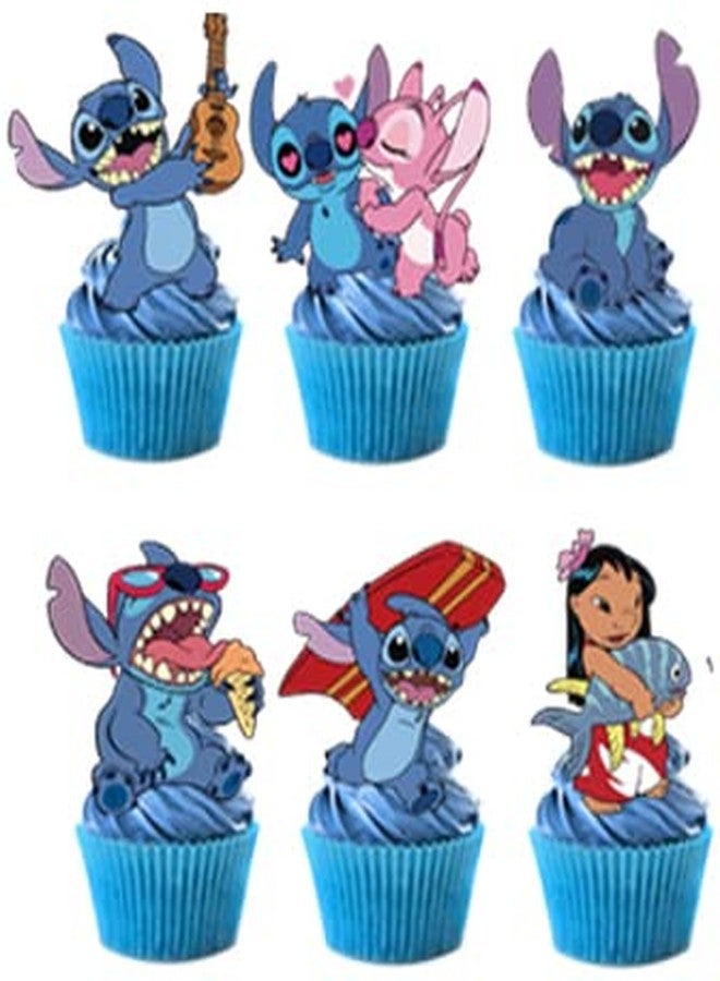 Losede 24PCS Cake Toppers Cupcake Toppers Cake Decorations Birthday Party Supplies Decorations (4) - Image 1