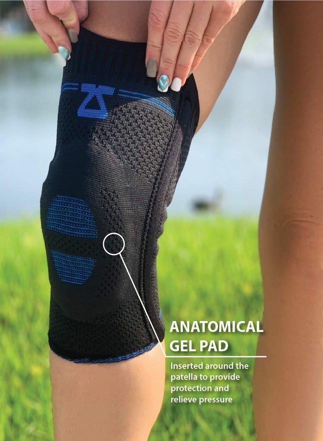 Zensah Elite Knee Compression Sleeve With Patella Gel Pad - Targeted Knee Support For Protection And Pain Relief - Knee Support For Running, Sports, Workout, Gym - Knee Brace (Black, Medium) - Image 4