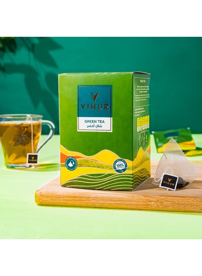 VINUR VINUR Organic Green Tea – 20 Pyramidal Tea Bags - Image 2