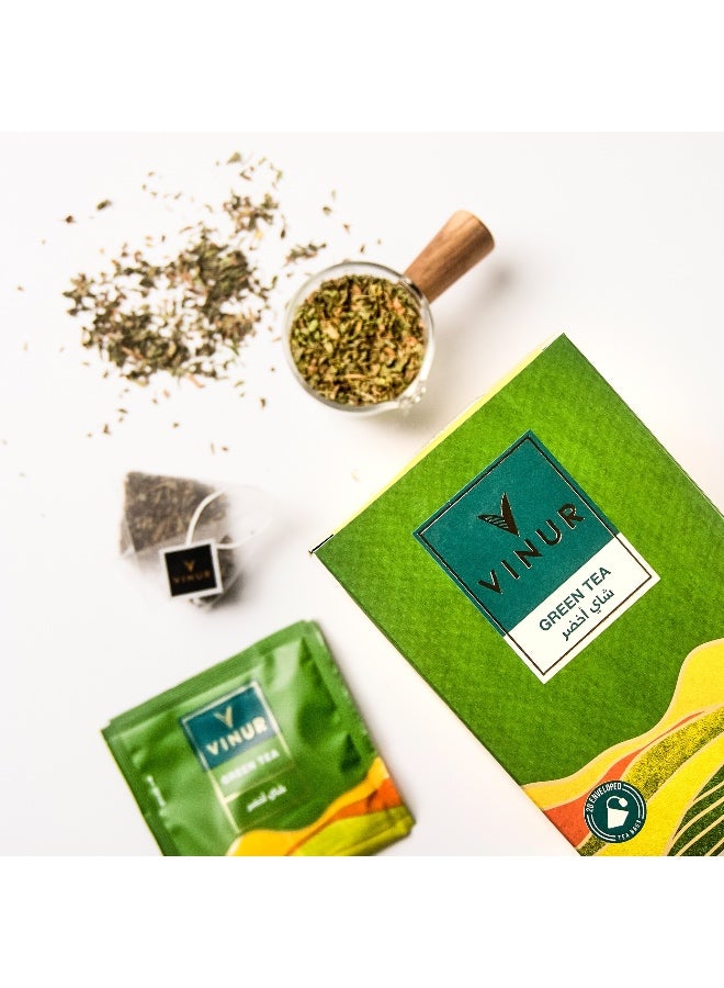 VINUR VINUR Organic Green Tea – 20 Pyramidal Tea Bags - Image 3