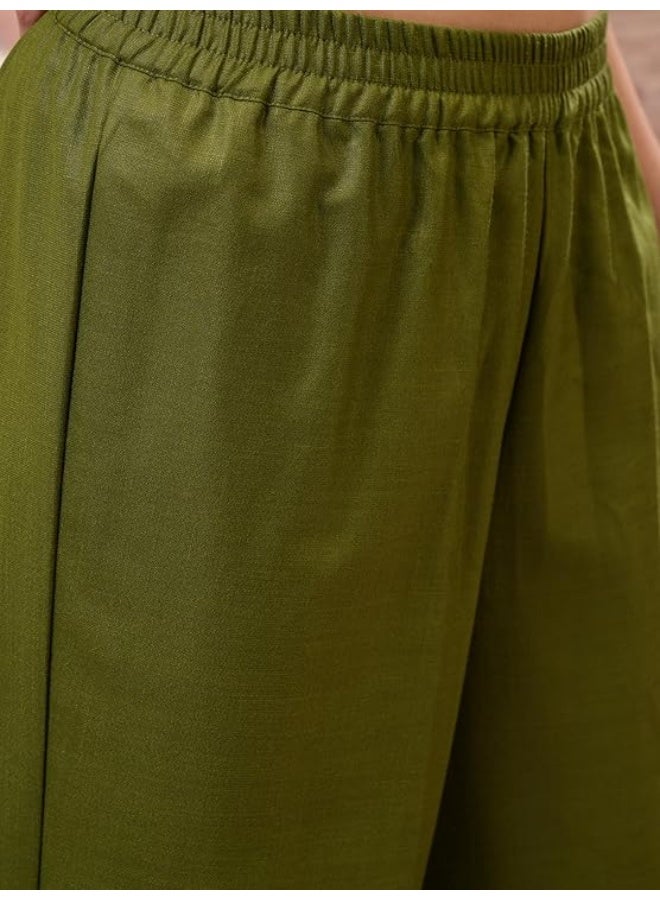 Vishudh Women's Ethnic Set | Regular Fit | Fashion Outfit | with Comfortable Wear Polyester OLIVE (2xl) - Image 4
