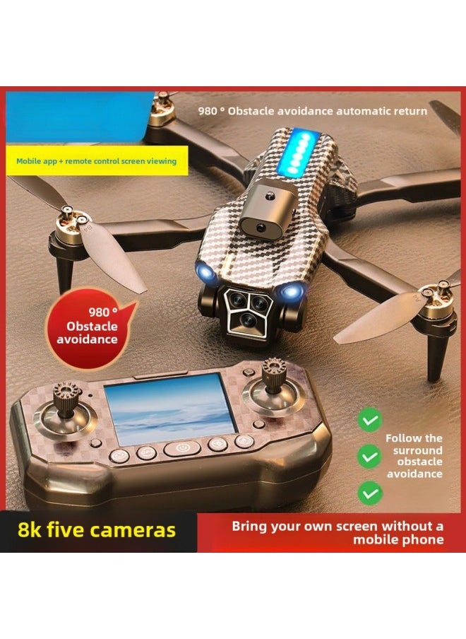 Generic - Automatic Obstacle Avoidance Aerial Drone 8K HD Remote Control Display Aircraft Adult Boy Toy Gps Aircraft-Color: Brushless Esc Five Cameras -Specifications:Get 1 Battery With A Total Of 5 Rechargeable Batteries + Free Accessories + Multiple Chargers + Final Warranty - Image 1