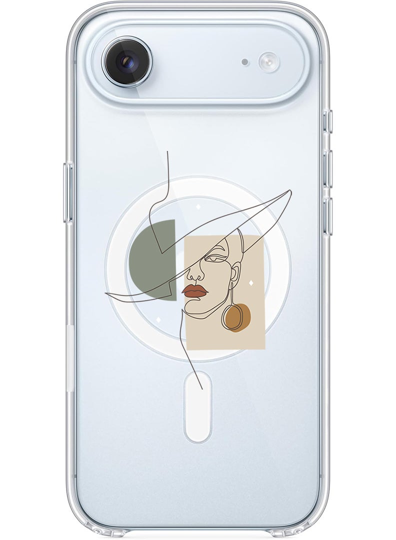 Theodor Magnetic Case for Apple iPhone 17 Air Compatible with MagSafe Wireless Charging, Shockproof Phone Bumper Cover - Women in Style - White - Image 1