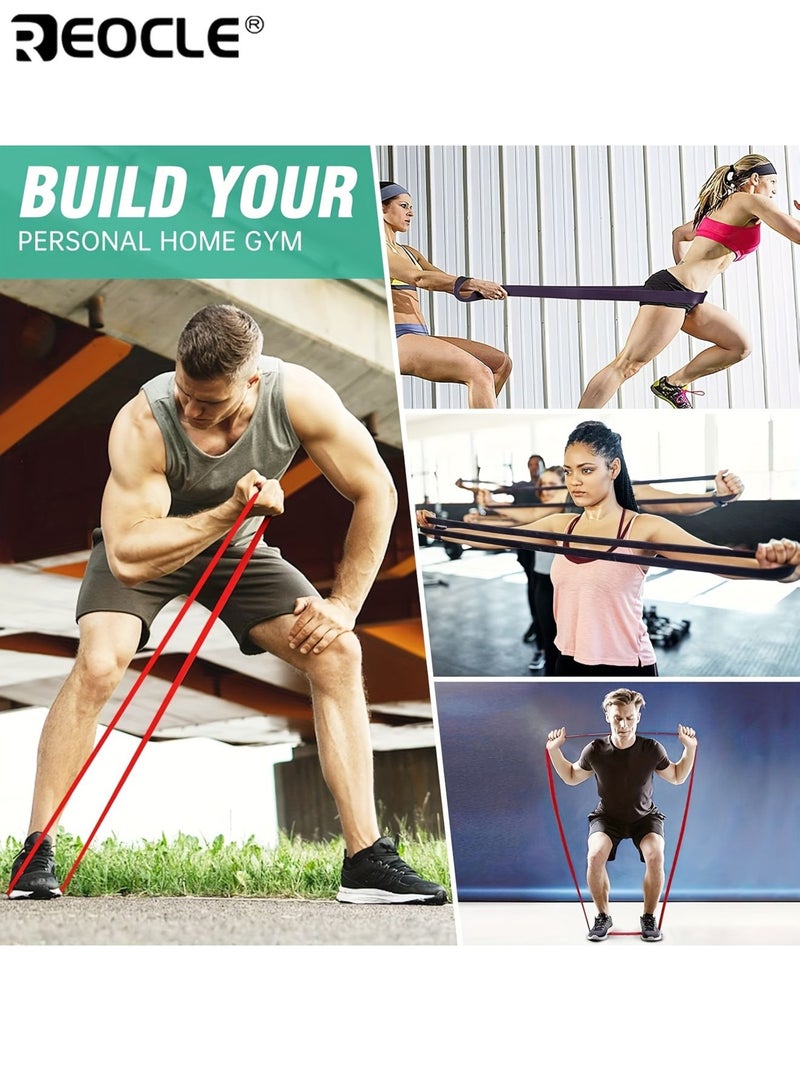 ريوكل ٤ أربطة تمرين مطاط طبيعي قابلة للتكديس مع حقيبة تخزين أربطة مقاومة غير قابلة للانزلاق حزام مساعدة للسحب أداة تمرين متعددة الاستخدامات مناسبة للصالة الرياضية المنزل الاستخدام الخارجي - Image 5