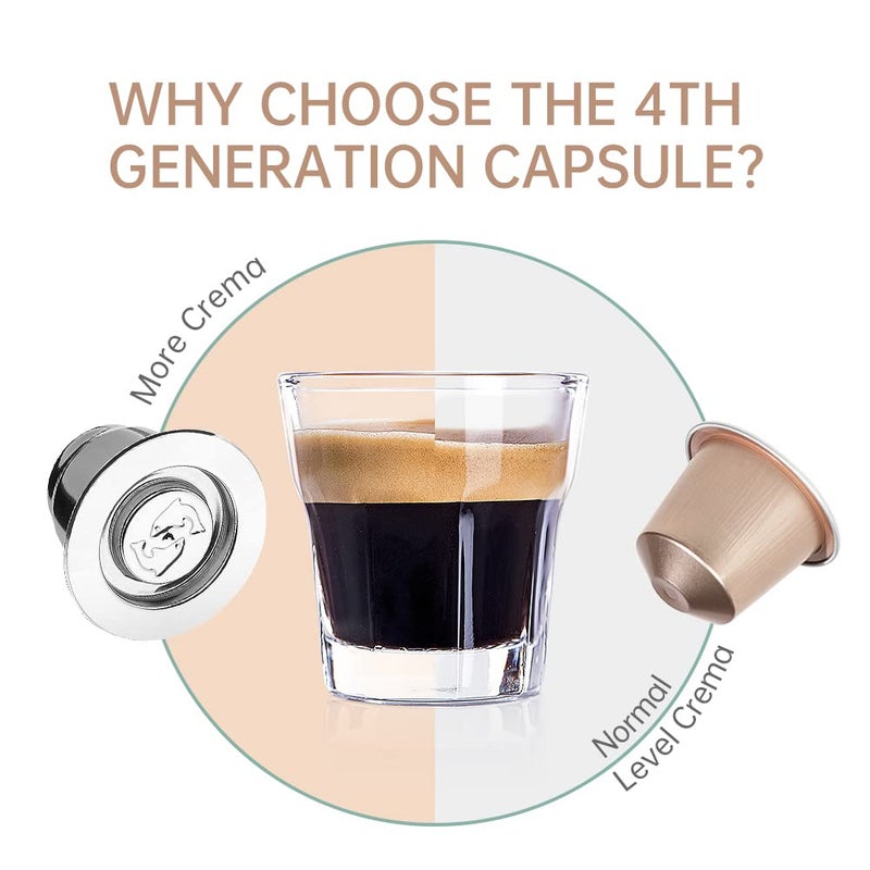 RECAFIMIL Stainless Steel Refillable Coffee Espresso Capsules, Reusable Coffee Pods Compatible with Ne-spresso Original Line Brewers New Generation (Capsules + Tamper) - Image 3
