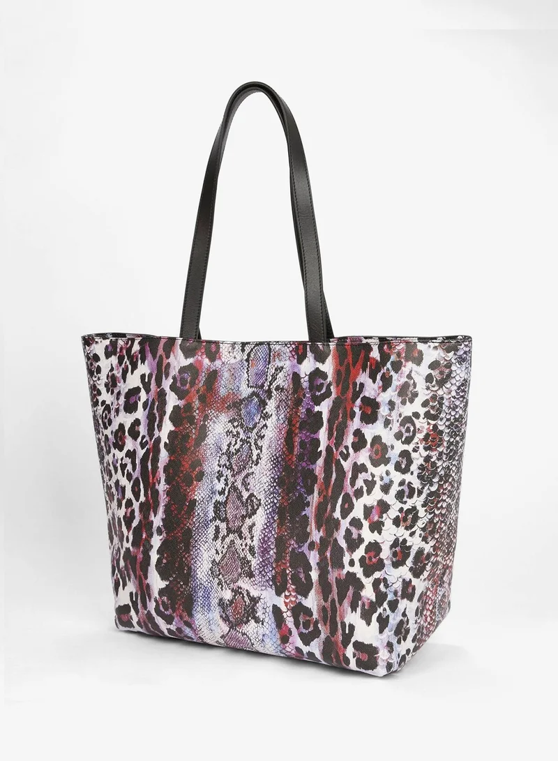 Just Cavalli  Animal Print Leather Tote Bag for Women | Best Price UAE