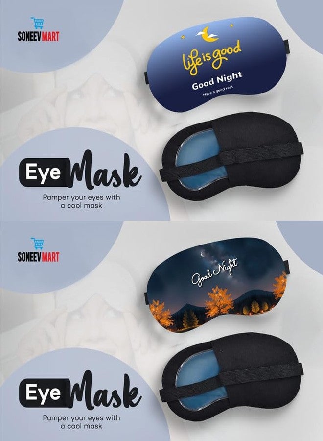 SONEEV MART قناع العين الجل الفاخر من سونييف مارت للاسترخاء المهدئ وتخفيف التوتر قابل لإعادة الاستخدام والعلاج البارد مثالي للعيون المنتفخة، والهالات السوداء، وتخفيف الصداع [عبوة من 2] - Image 2