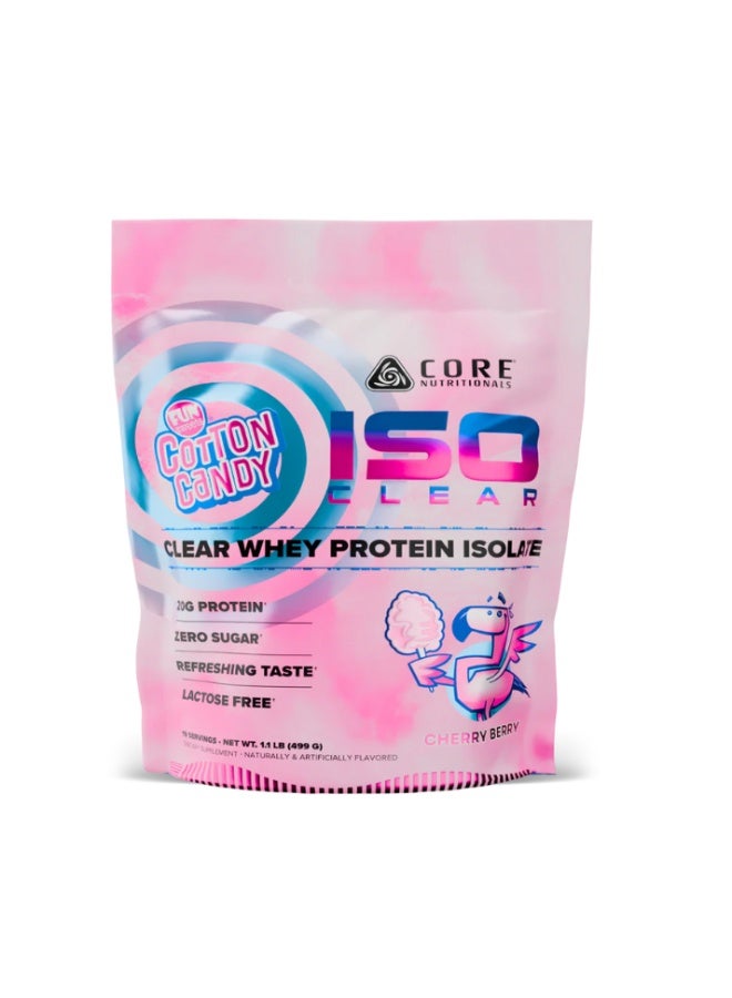 ISO-CLEAR  Ultra-Pure Whey Protein Isolate, Fast-Absorbing & Low-Lactose, Refreshing Clear-Shake Formula for Muscle Recovery & Lean Gains - Fun Sweets Cherry Berry (1lbs)