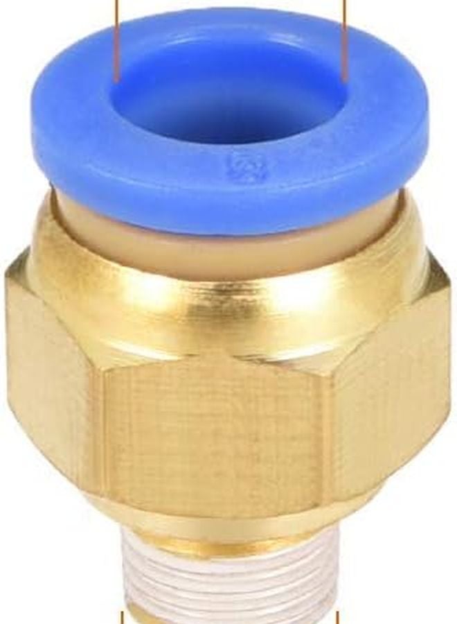 مشابك هوائية مستقيمة سريعة التوصيل بدفع مباشر G1 8 ذكر × 8 مم قطر خارجي للأنبوب 50 قطعة - Image 3