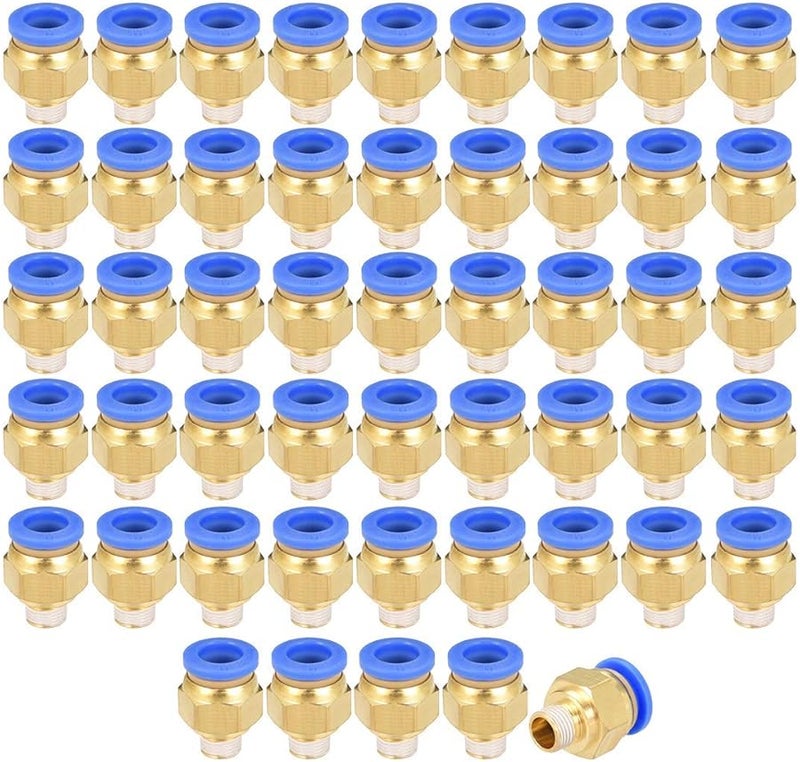 مشابك هوائية مستقيمة سريعة التوصيل بدفع مباشر G1 8 ذكر × 8 مم قطر خارجي للأنبوب 50 قطعة - Image 2