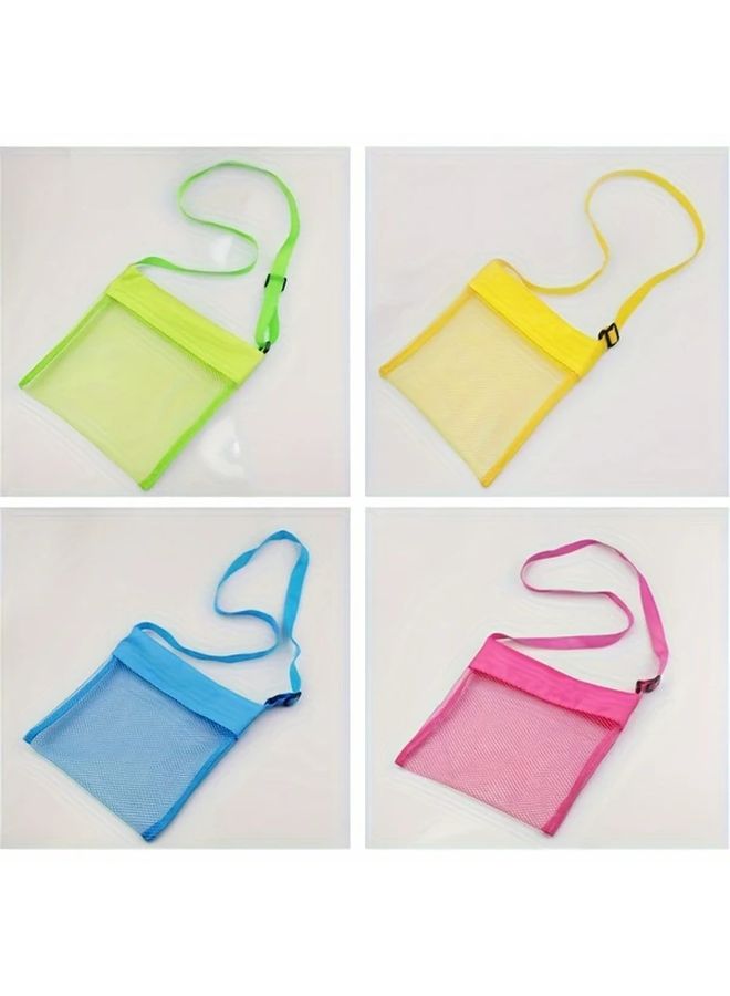 Blue Beach Bag For Shell Collecting Sand Digging With Adjustable Shoulder Strap - Image 3