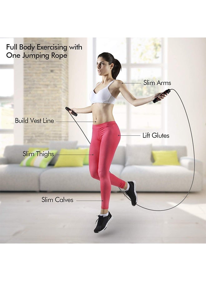 واي جيه سرعة قابلة للضبط سلك صلب ثقيل الوزن تمرينات تخطي حبل القفز حبل التخطي ثقيل السرعة PVC ثقيل الوزن تمرينات تنفس حبل القفز 360 درجة دوران - Image 5