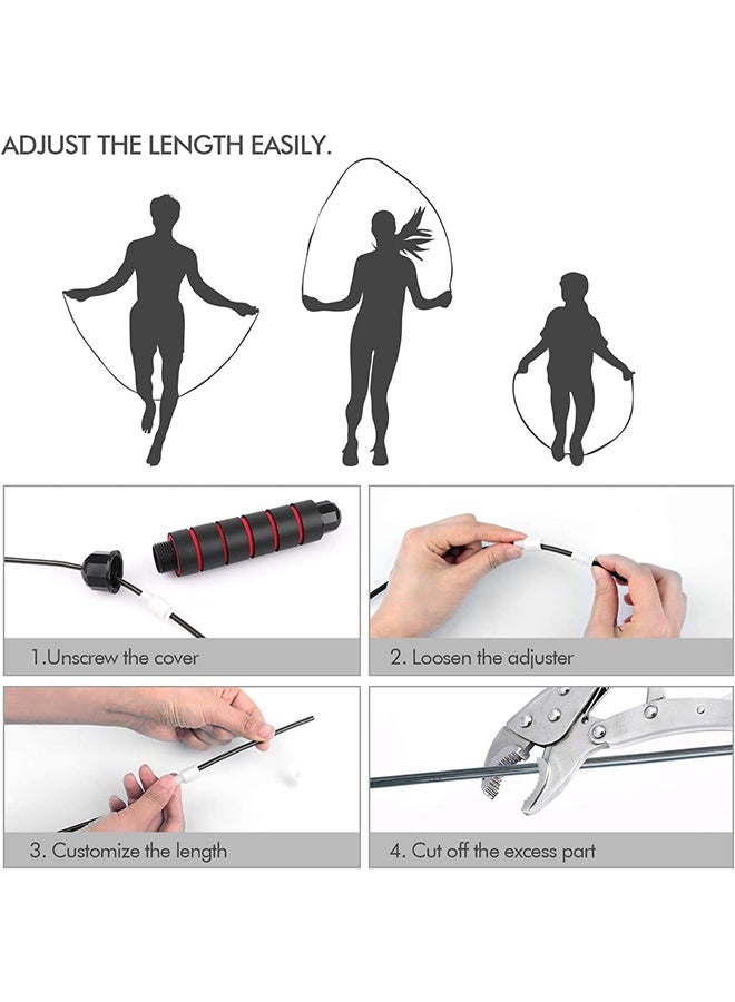 واي جيه سرعة قابلة للضبط سلك صلب ثقيل الوزن تمرينات تخطي حبل القفز حبل التخطي ثقيل السرعة PVC ثقيل الوزن تمرينات تنفس حبل القفز 360 درجة دوران - Image 4