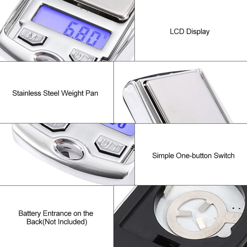 كلاراكو ميزان جيب رقمي بدون بطارية، 200 جرام/0.01 جرام، ميزان مجوهرات محمول، ميزان مجوهرات عالي الدقة، ميزان إلكتروني رقمي للجيب - Image 2