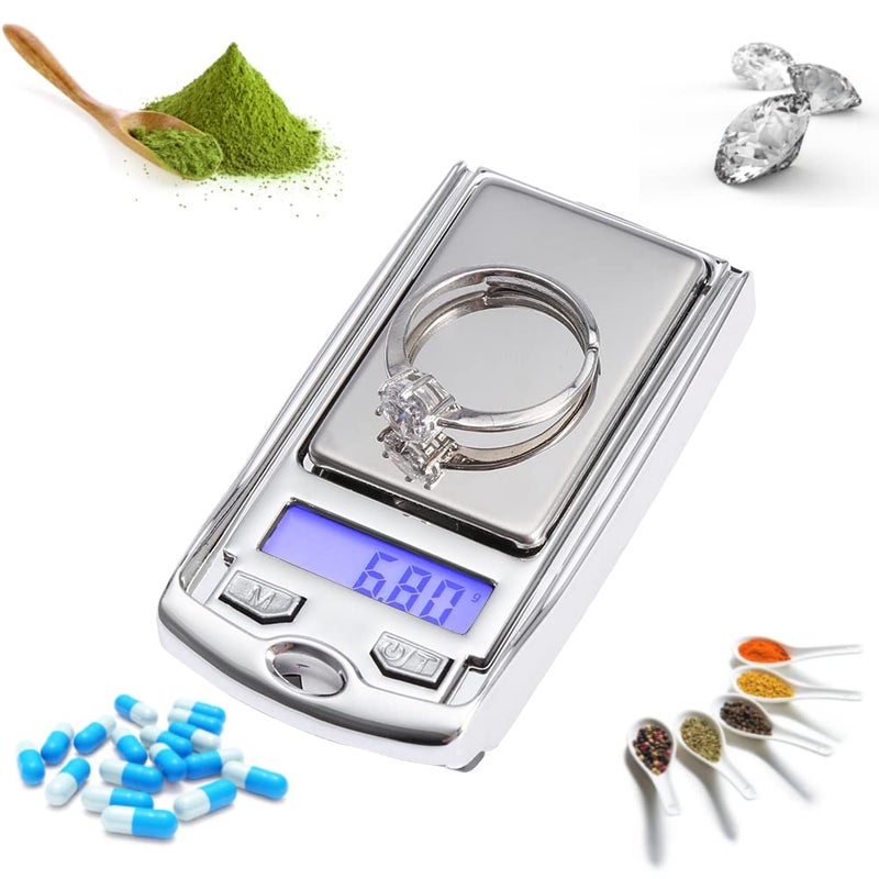 كلاراكو ميزان جيب رقمي بدون بطارية، 200 جرام/0.01 جرام، ميزان مجوهرات محمول، ميزان مجوهرات عالي الدقة، ميزان إلكتروني رقمي للجيب - Image 1