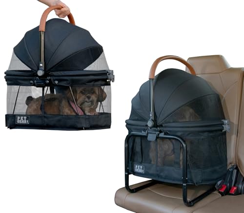 Pet Gear No-Zip View 360 Pet Carrier & Car Seat with Booster Seat Frame for Small Dogs & Cats, Mesh Ventilation, Push Button Entry, No Tools Required, Onyx - Image 4