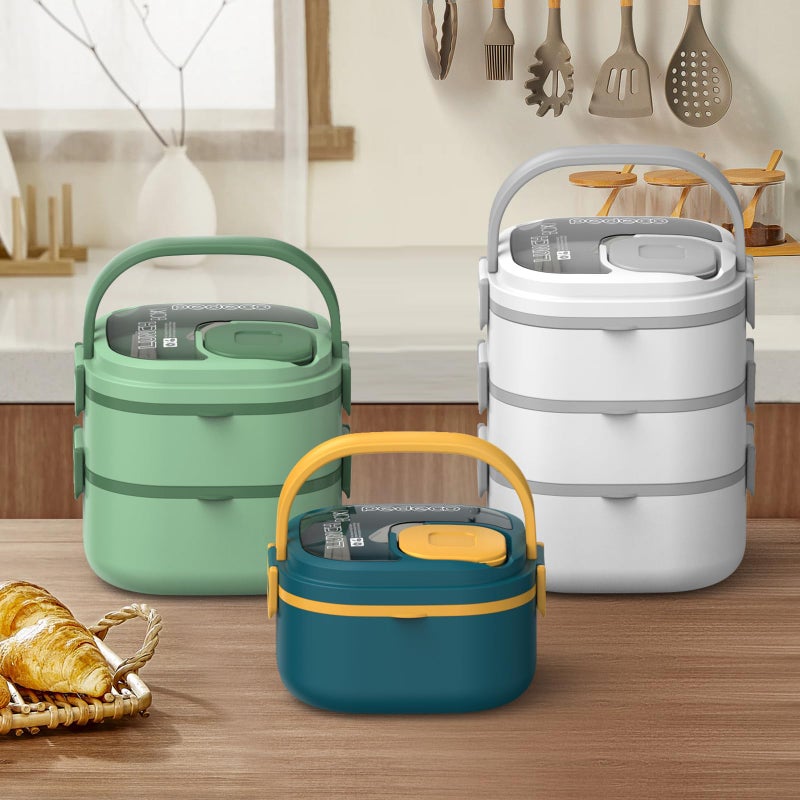 PEDECO Stackable Stainless Steel Bento Box Leak-Proof 1-Tier Bento box Lunch Box With Portable and Cutlery-Ideal Portion Sizes(27.05OZ) for Kids/Toddler-BPA-Free Dishwasher Safe Blue over 3 years old - Image 5
