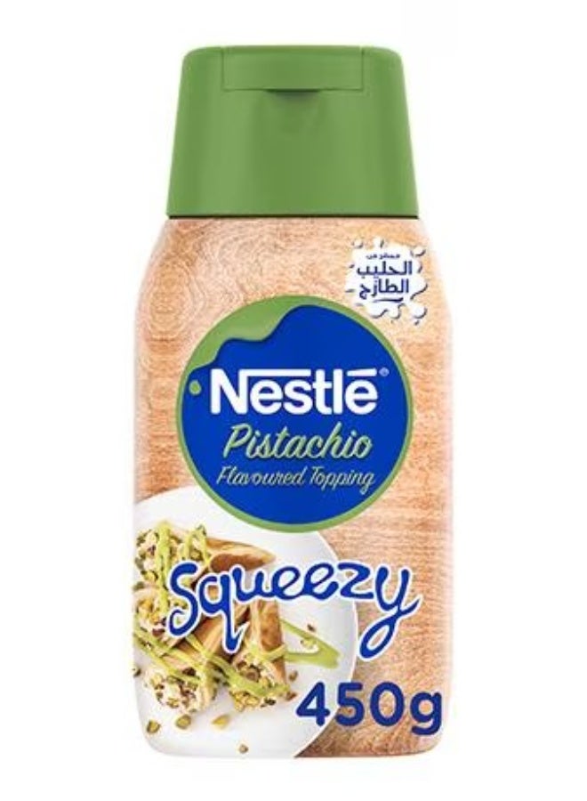Squeezy Pistachio Flavored Sweetened Condensed Milk Topping 450grams