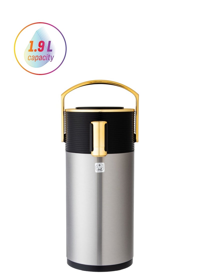 السيف  ترمس ضغط ريفا 1.9 ليتراللون فضي بيد ذهبي - Image 2